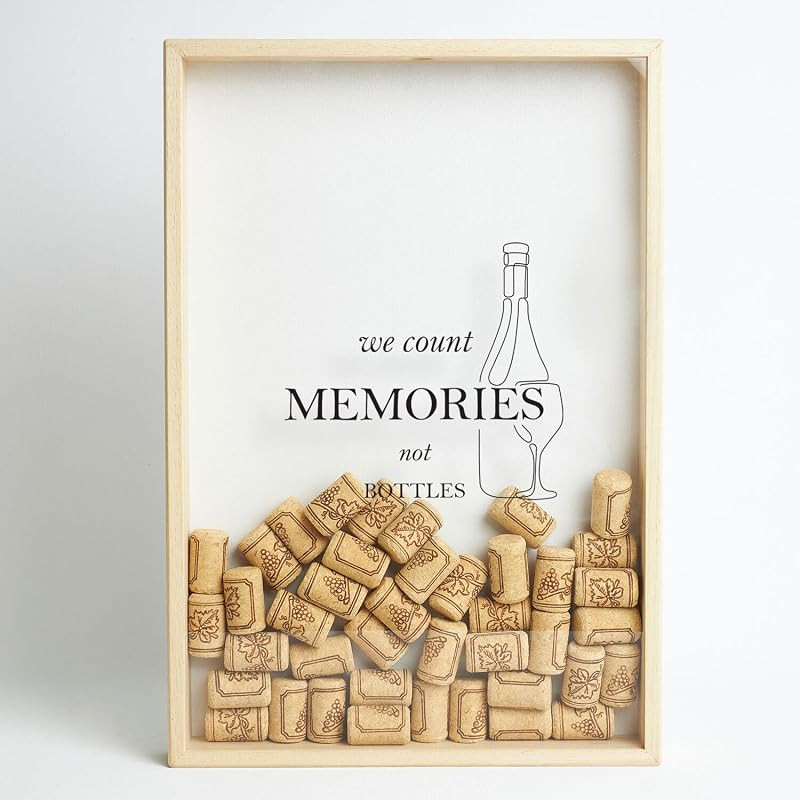 We Count Memories Not Bottles, Wine Cork Holder, Cork Collector, Wooden Shadow Box, Wine Tasting ... | Amazon (US)