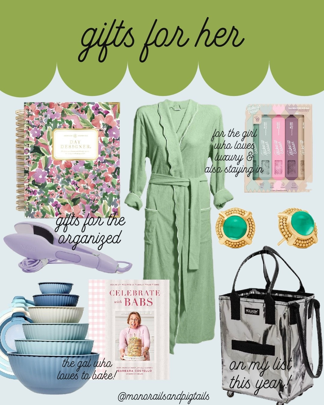 Gift guide for HER! Beautiful and useful gifts for the girl in your life from besties, moms/MIL, and sisters!! these are all items I either own and LOVE or are on my wishlist this year! 
I do have a day designer code as well (haleyjanes15) will give you 15% off at checkout!



#LTKHoliday #LTKGiftGuide #LTKFindsUnder100