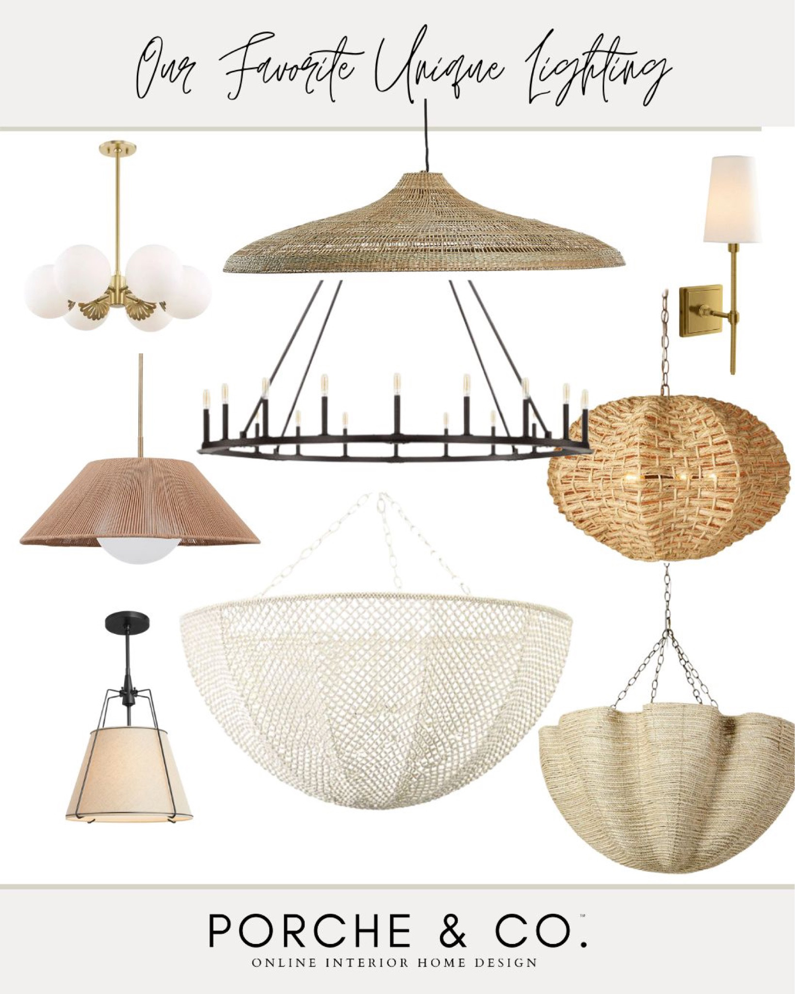 Unique lighting
Modern transitional lighting 
#moodboard #visionboard
Porcheandco 

#LTKFind #LTKstyletip #LTKhome