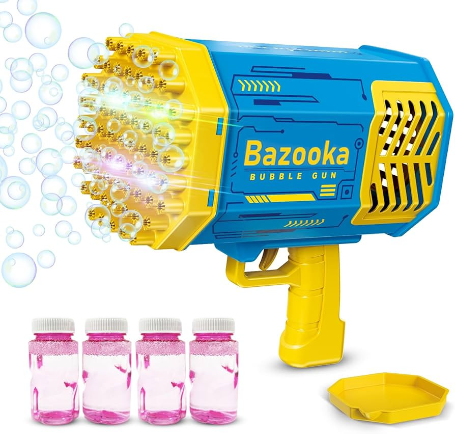 Big Rocket Boom Bubble Blower - 69 Holes Bubbles Rocket Launcher Gun Machine with Colorful Lights... | Amazon (US)
