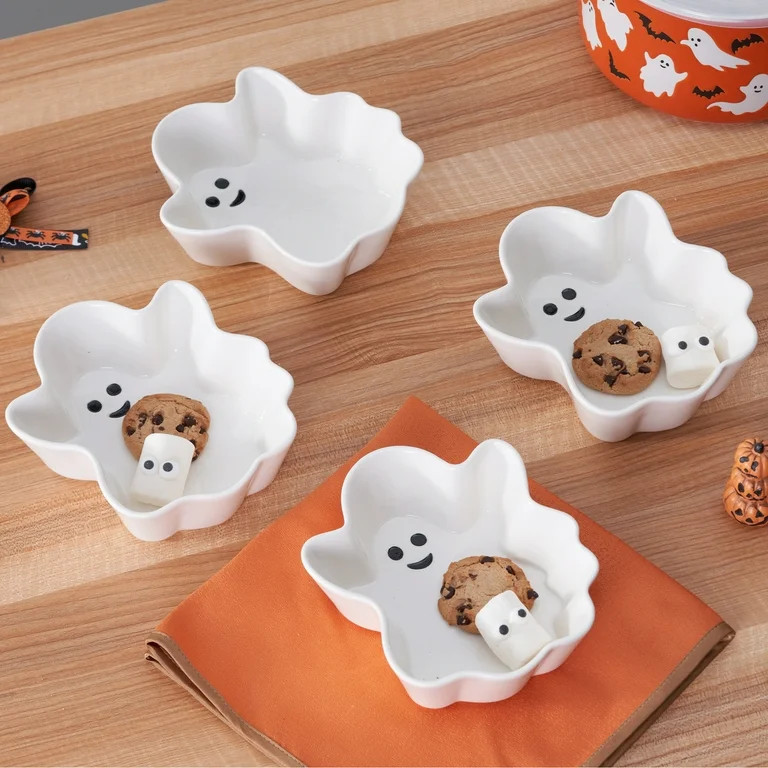 Way to Celebrate Halloween Stoneware Figural Ghost Appetizer Bowls | Walmart (US)