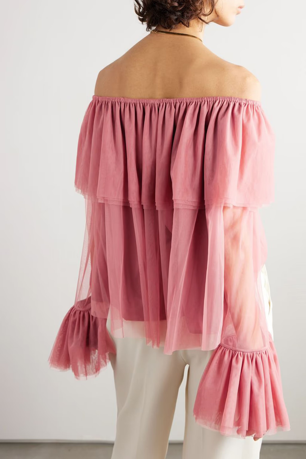 Thelma off-the-shoulder ruffled tulle top | The Outnet (US and CA)