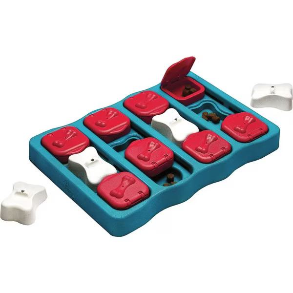 Nina Ottosson by Outward Hound Brick Puzzle Game Dog Toy, Blue & Red | Chewy.com