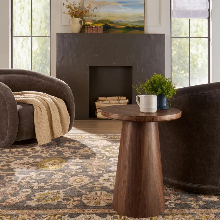 Better Homes & Gardens Ashby Pedestal End Table, Walnut Finish | Walmart (US)