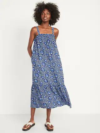 Sleeveless Tie-Back Cutout Maxi Swing Dress for Women | Old Navy (US)
