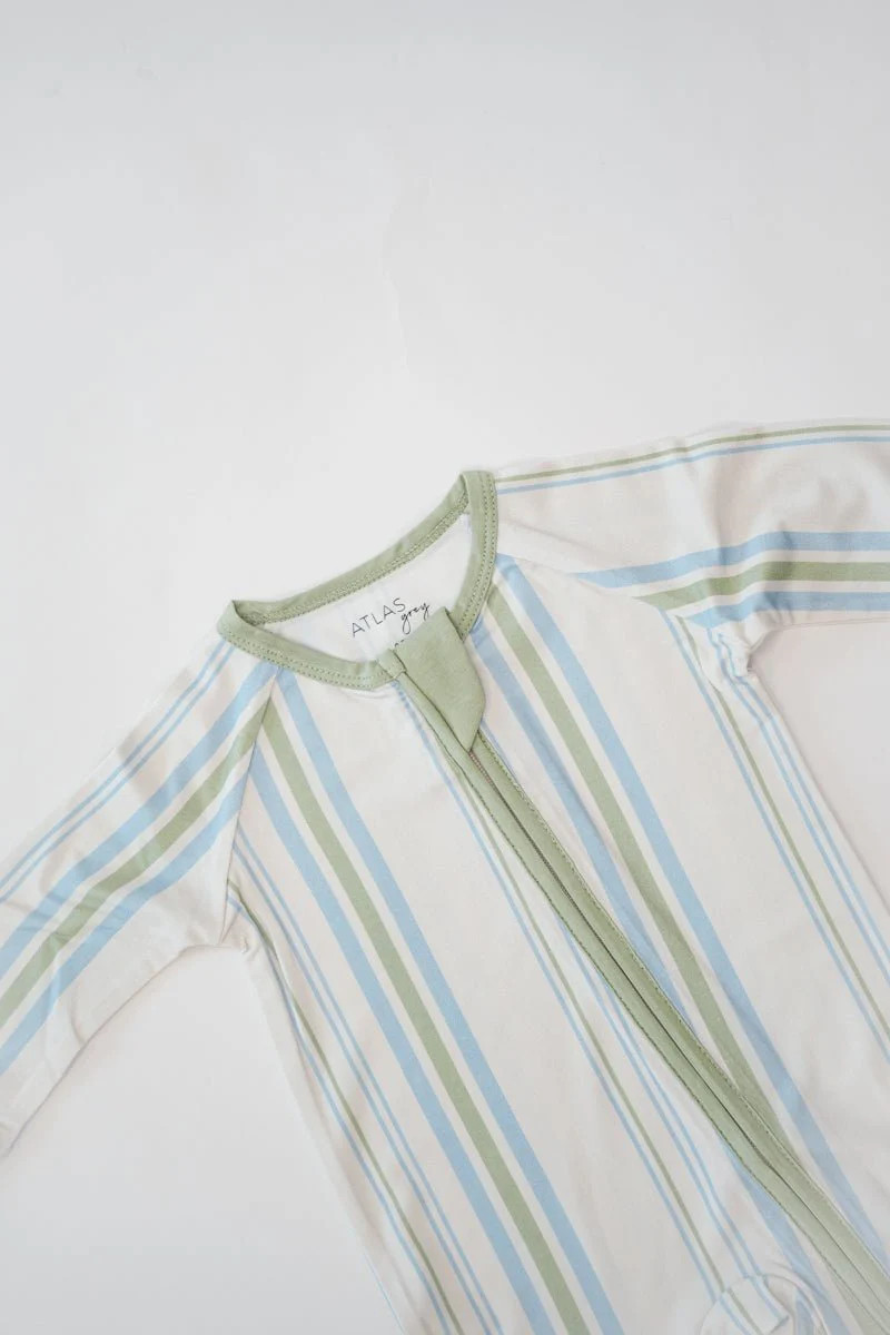 Romper Pajama - Madden Stripe AG x Kennedy Stidham | Atlas Grey