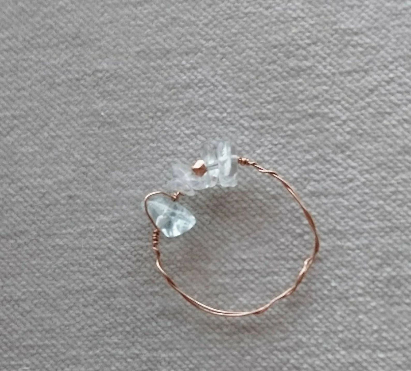 Aquamarine Ring, Aquamarine Chips Rose Gold Wire Ring,dainty Jewelry,dainty Gold Ring,march Birth... | Etsy (US)