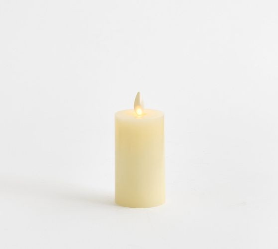 Premium Flickering Flameless Wax Pillar Candle | Pottery Barn CA