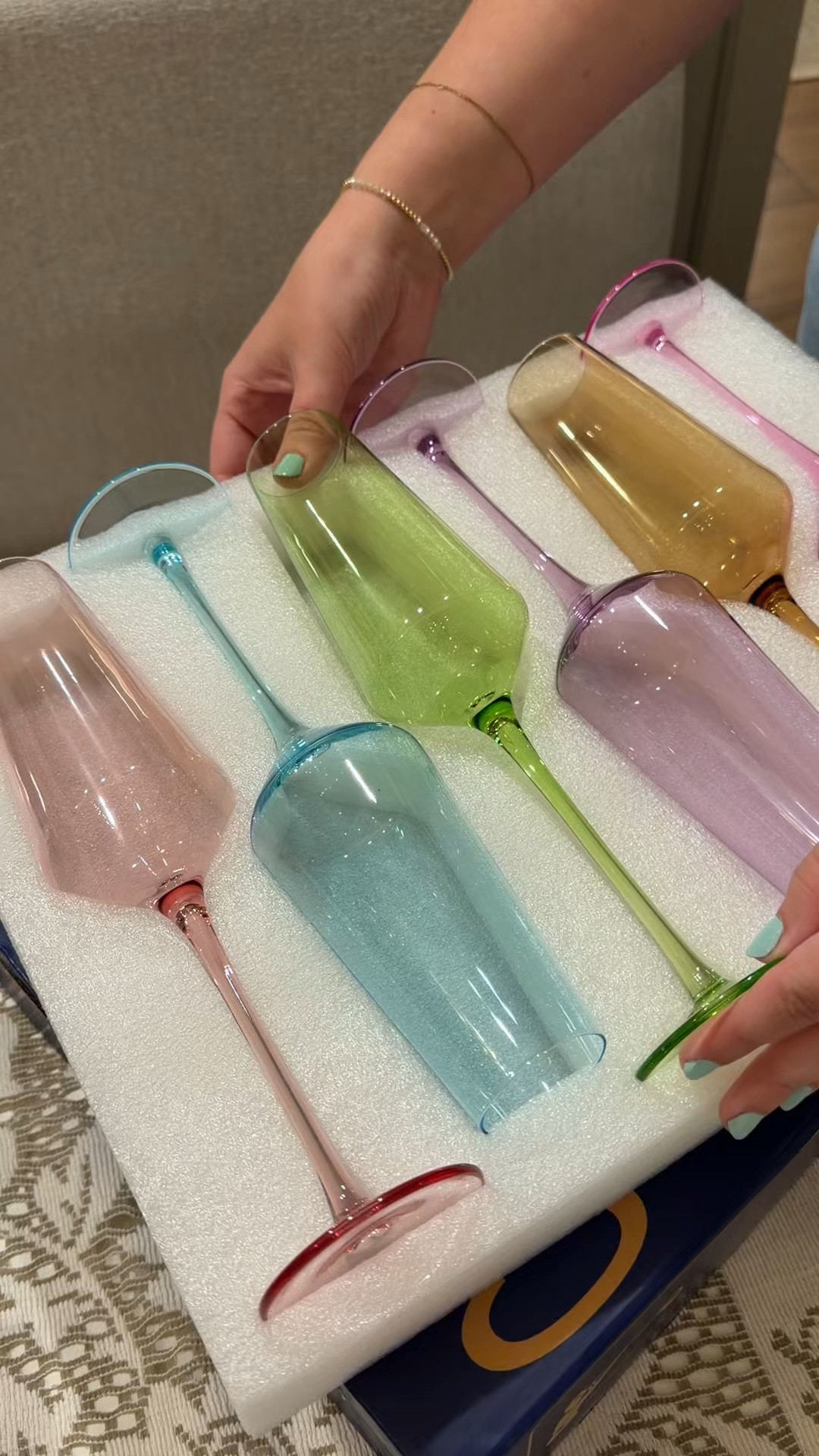 These pastel colored champagne glasses were a huge hit as a 21st birthday gift! 🩷🫶🏻✨

#LTKfoodie #LTKHome #LTKselfcare