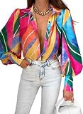 EVALESS Womens Tops Button Down Shirts Print Long Sleeve Blouses for Women Fashion 2024 | Amazon (US)