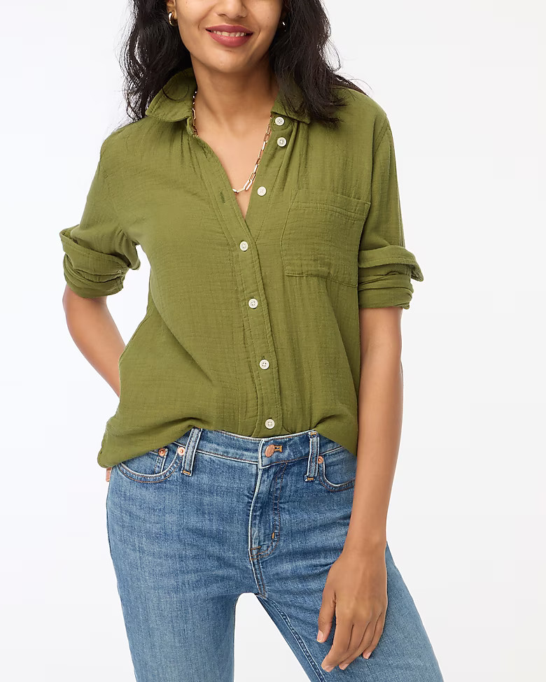 Gauze button-up shirt | J.Crew Factory