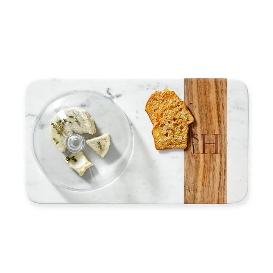 WOOD AND MARBLE CHEESE BOARD WITH CLOCHE | Mark and Graham
