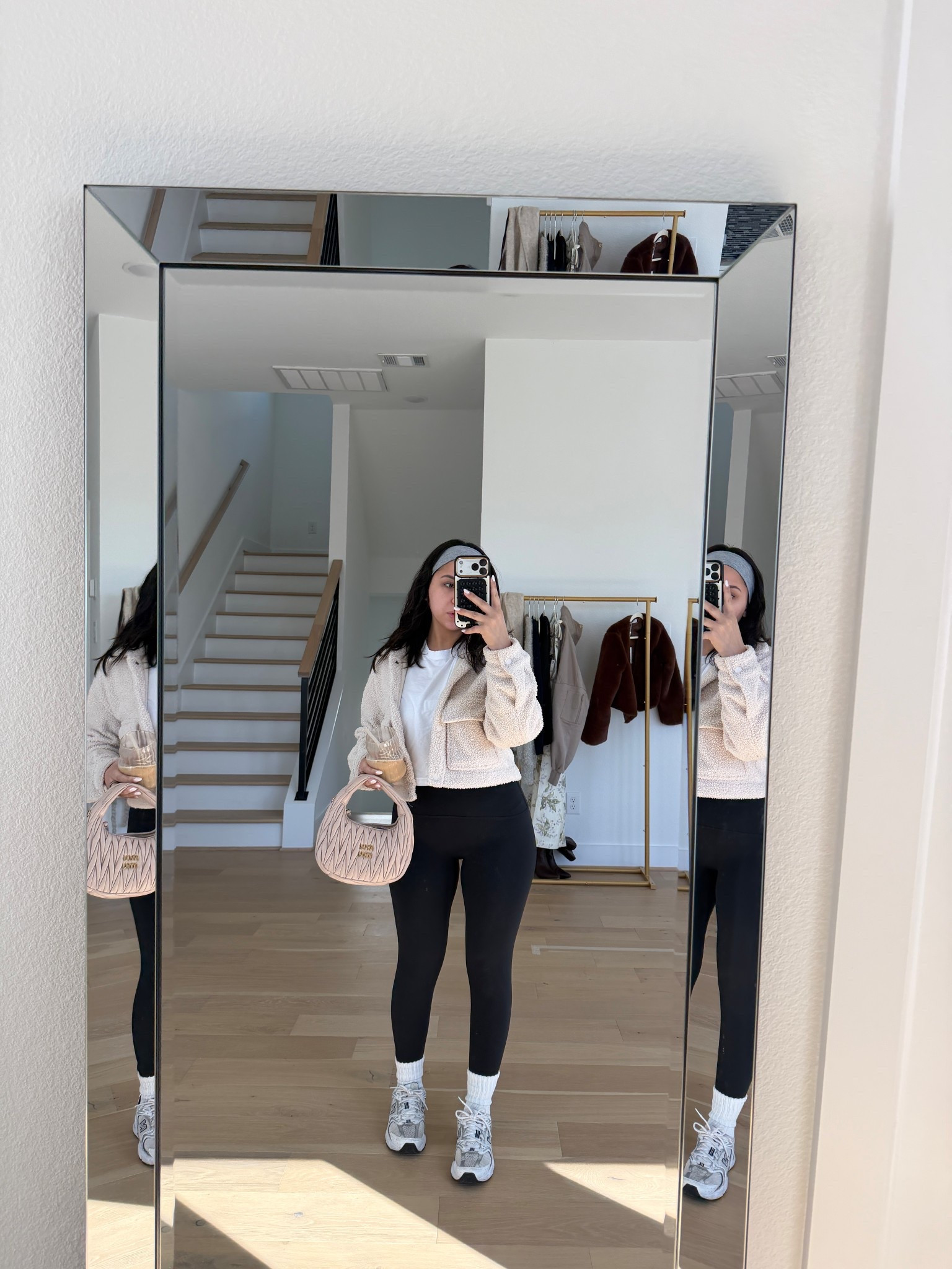 Jacket: old, linked similar 
White long sleeve: small 
Leggings: mediumm 
White ankle socks 
Sneakers: 4.5 men 
Headbands 

#LTKgrwm #LTKootd #LTKFindsUnder100