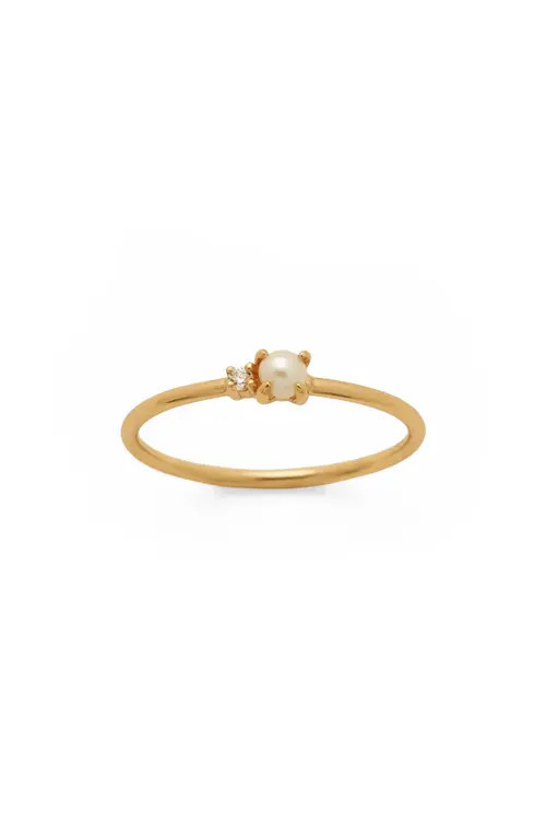 MADE BY MARY Petite Pearl Ring in Gold at Nordstrom, Size 8 | Nordstrom