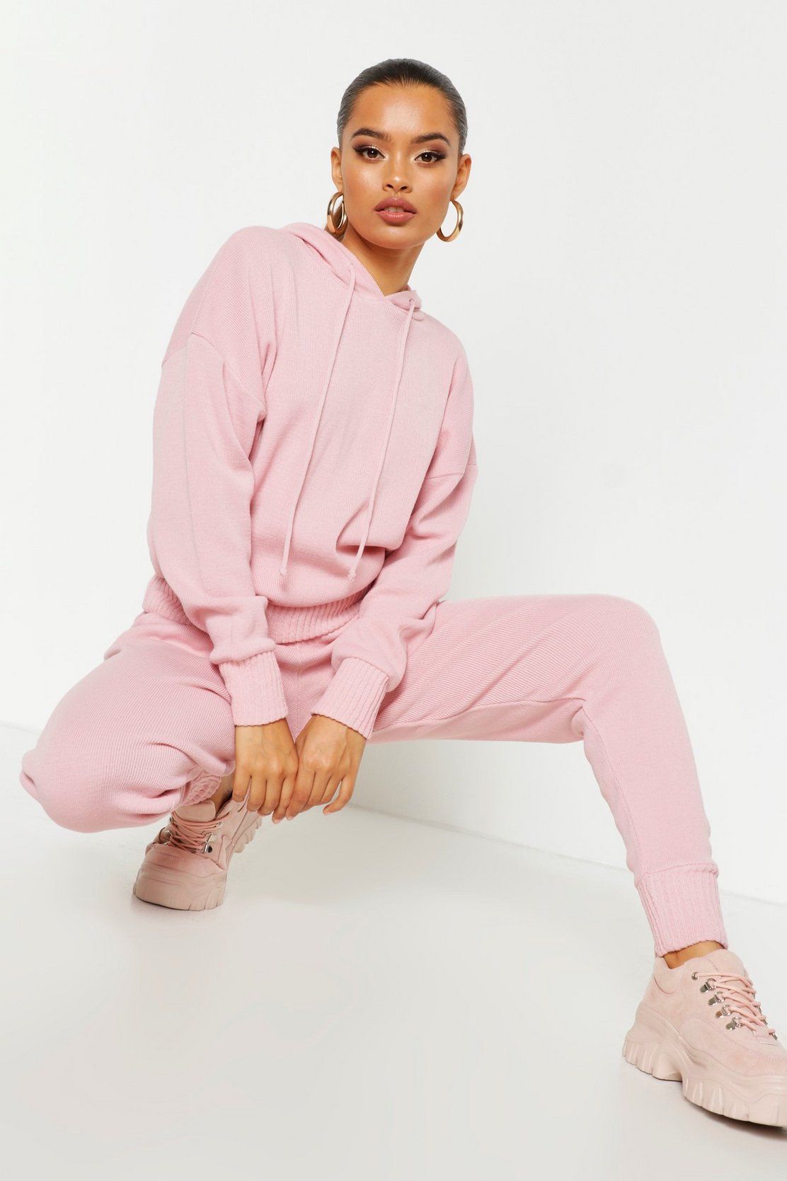 Hooded Knitted Lounge Set | Boohoo.com (US & CA)