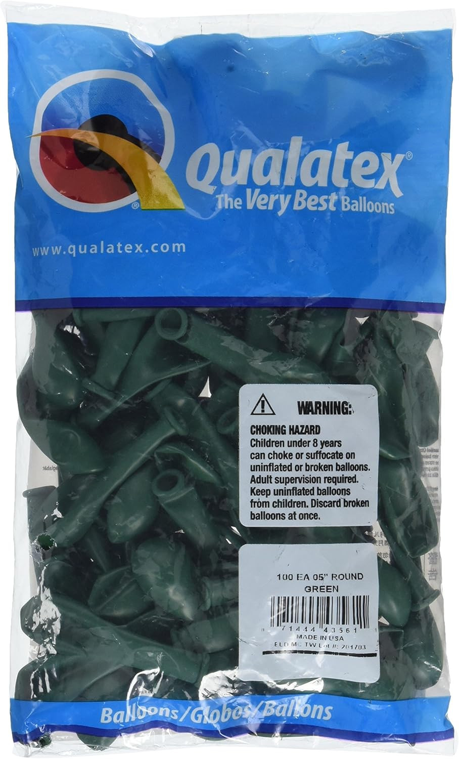 Qualatex LA Balloons 43561 5" Green Latex Balloons (100 Pack) | Amazon (US)