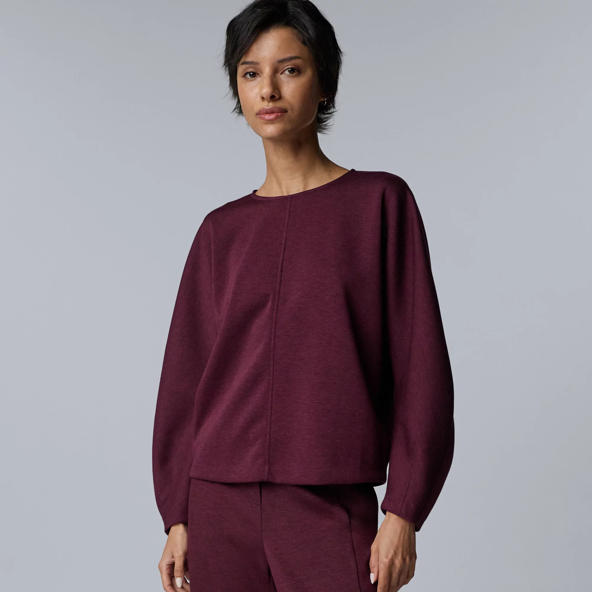 Women's Simply Vera Vera Wang Scuba Crewneck Top, Size: XL, Brown Leo Allover | Kohl's