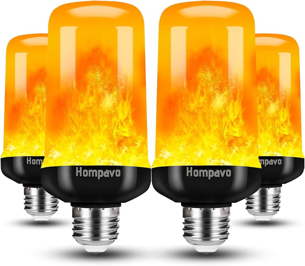 【Upgraded】Hompavo LED Flame Light Bulb, 4 Modes Flickering Light Bulbs with Upside Down Effec... | Amazon (CA)