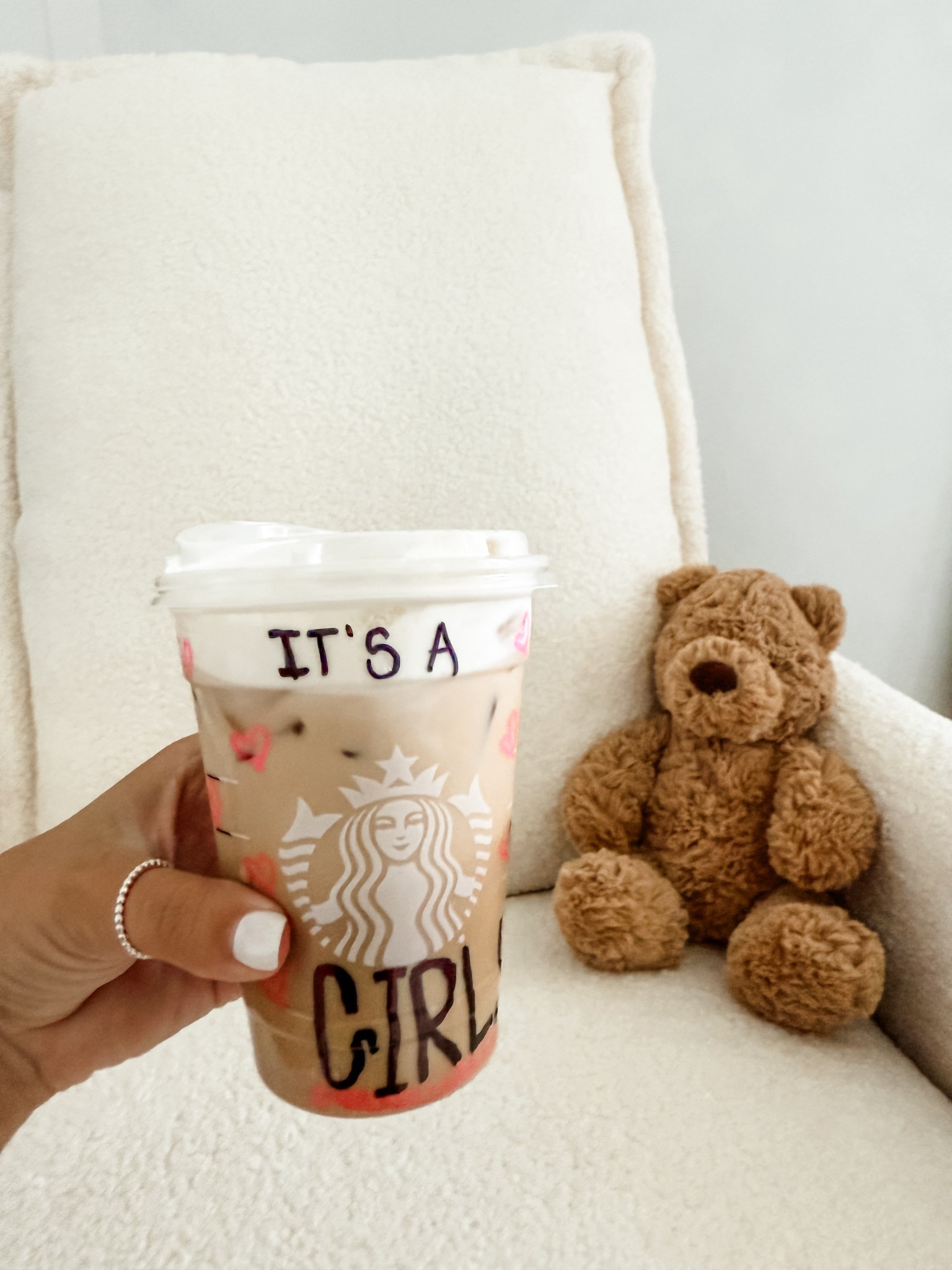 Gender reveal 🩷
#teddybearnursery #teddybearthemednursery #bouclerecliner #boucleglider

#LTKStyleTip #LTKHome #LTKBaby