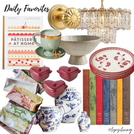 Daily Favorites 

Favorite home decor, daily finds, home decor finds, patisserie cookbook, baking book, Anthropologie finds, Anthropologie home, Anthropologie napkins, baking coffee table book, summer napkins, blue chinoiserie vase, blue bird vase, lots of the rings books, red plates, red floral plates, crystal chandelier, vintage chandelier, Amazon chandelier, Amazon finds, Amazon home, beige pedestal bowl, red heart cocottes, green mug, Anthropologie mug, gold doorknob, vintage doorknob 

#LTKHome #LTKFindsUnder100
