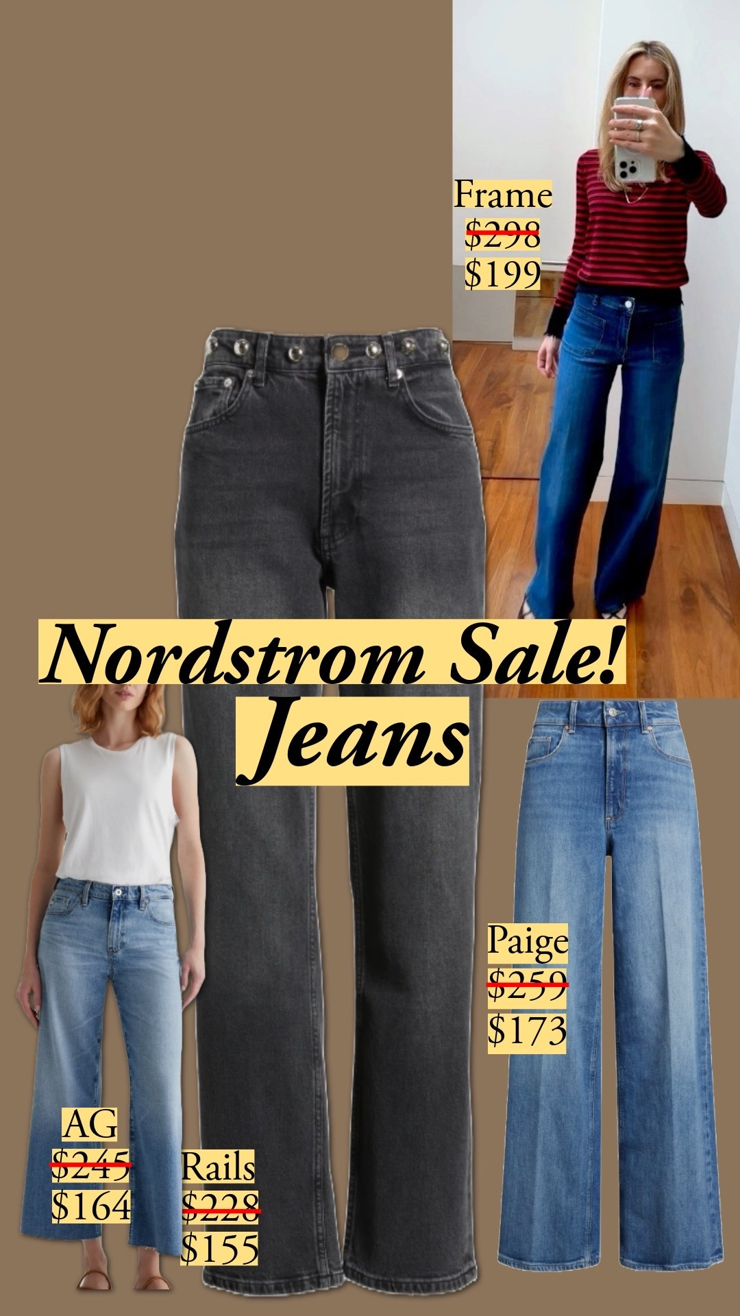 You cannot go wrong with the Frame Le Palazzo - I’ve got them in this mid blue and an espresso brown. So many great jeans at the Nordstrom’s Anniversary Sale! 💙 Paige | Frame | Rails | AG | palazzo | wide leg | straight leg | Levi’s 

#LTKSaleAlert #LTKFindsUnder100 #LTKStyleTip