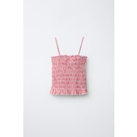 Zara - Gingham Smocked Elasticized Top - Red - 13-14 Years (64,6 Inches) - Kids | Zara US