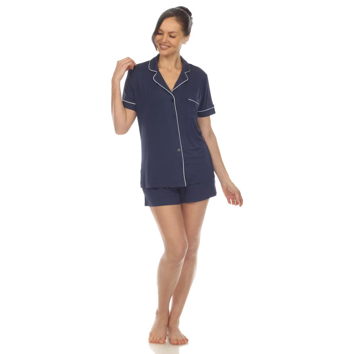 White Mark Women's Short Sleeve Viscose from Bamboo Pajama Set | Target