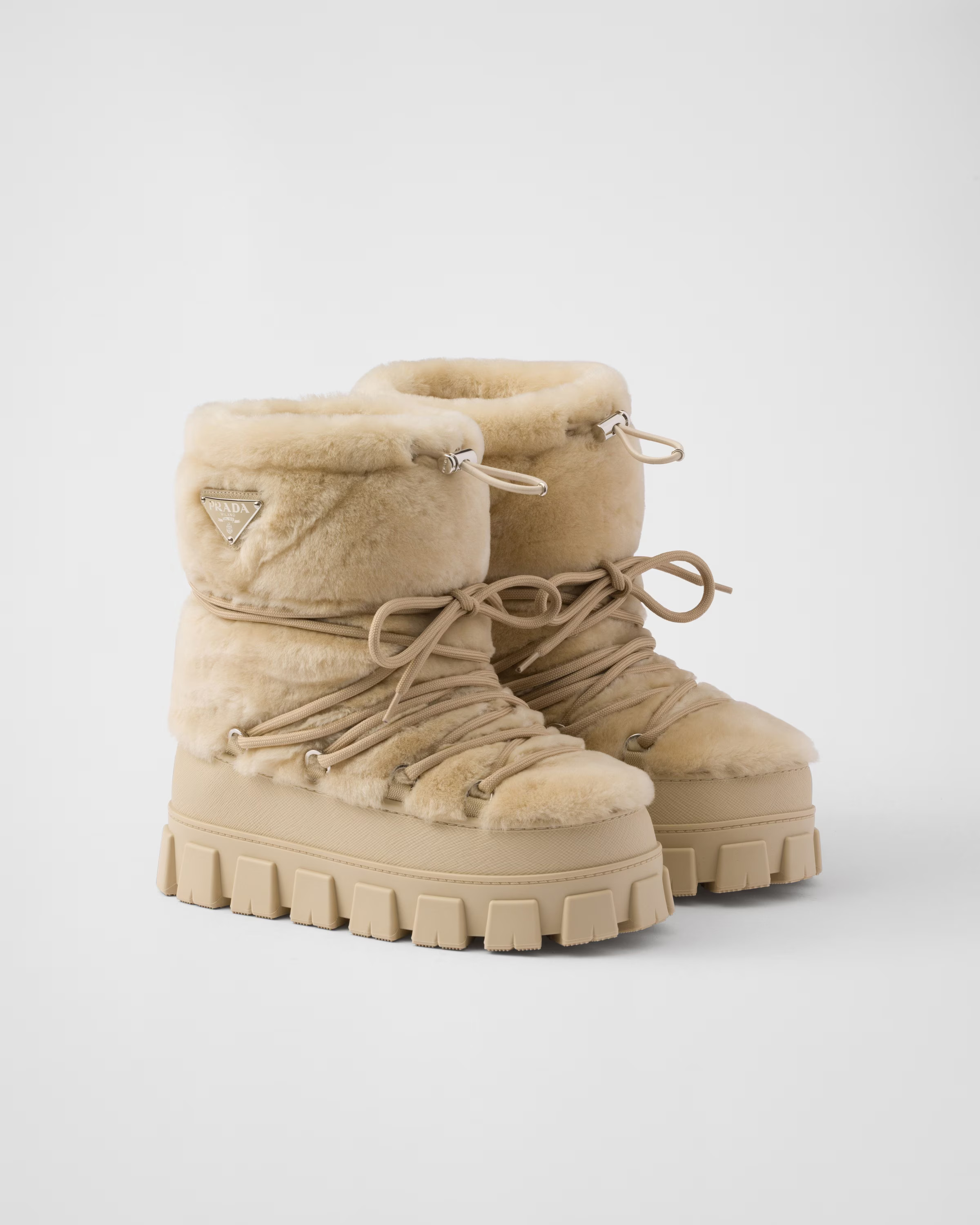 Shearling après ski booties | Prada US