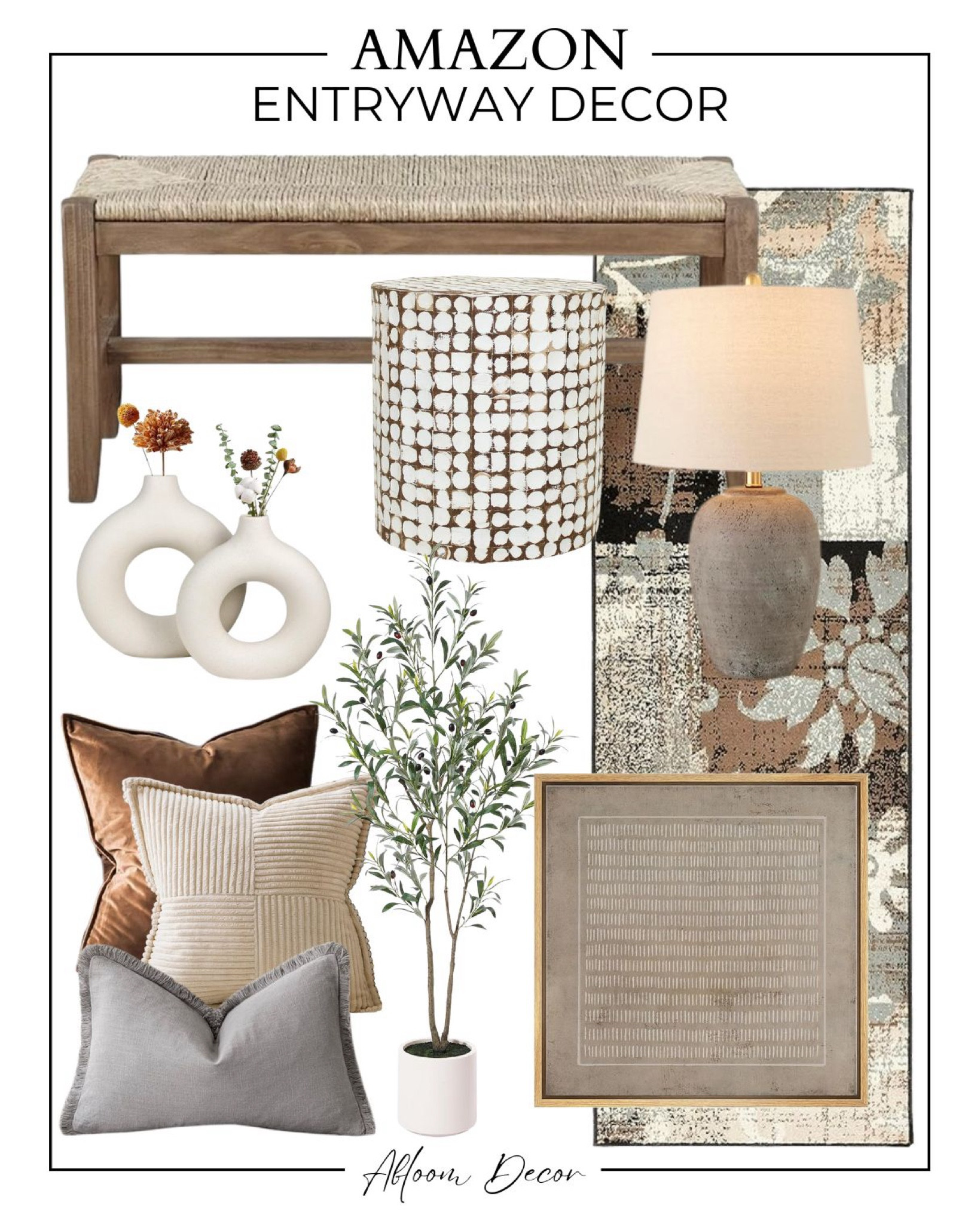 Cozy Amazon entryway bench decor 🖤

#LTKHome