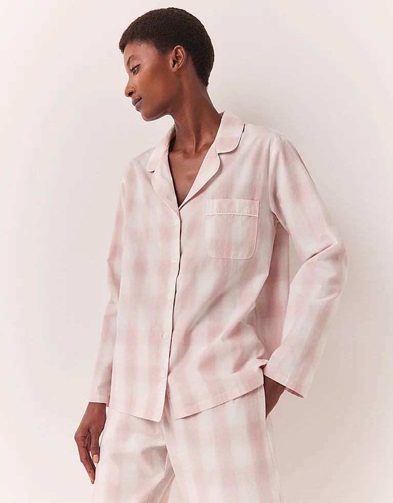 Organic Cotton Blurred Check Pyjama Shirt | The White Company (UK)
