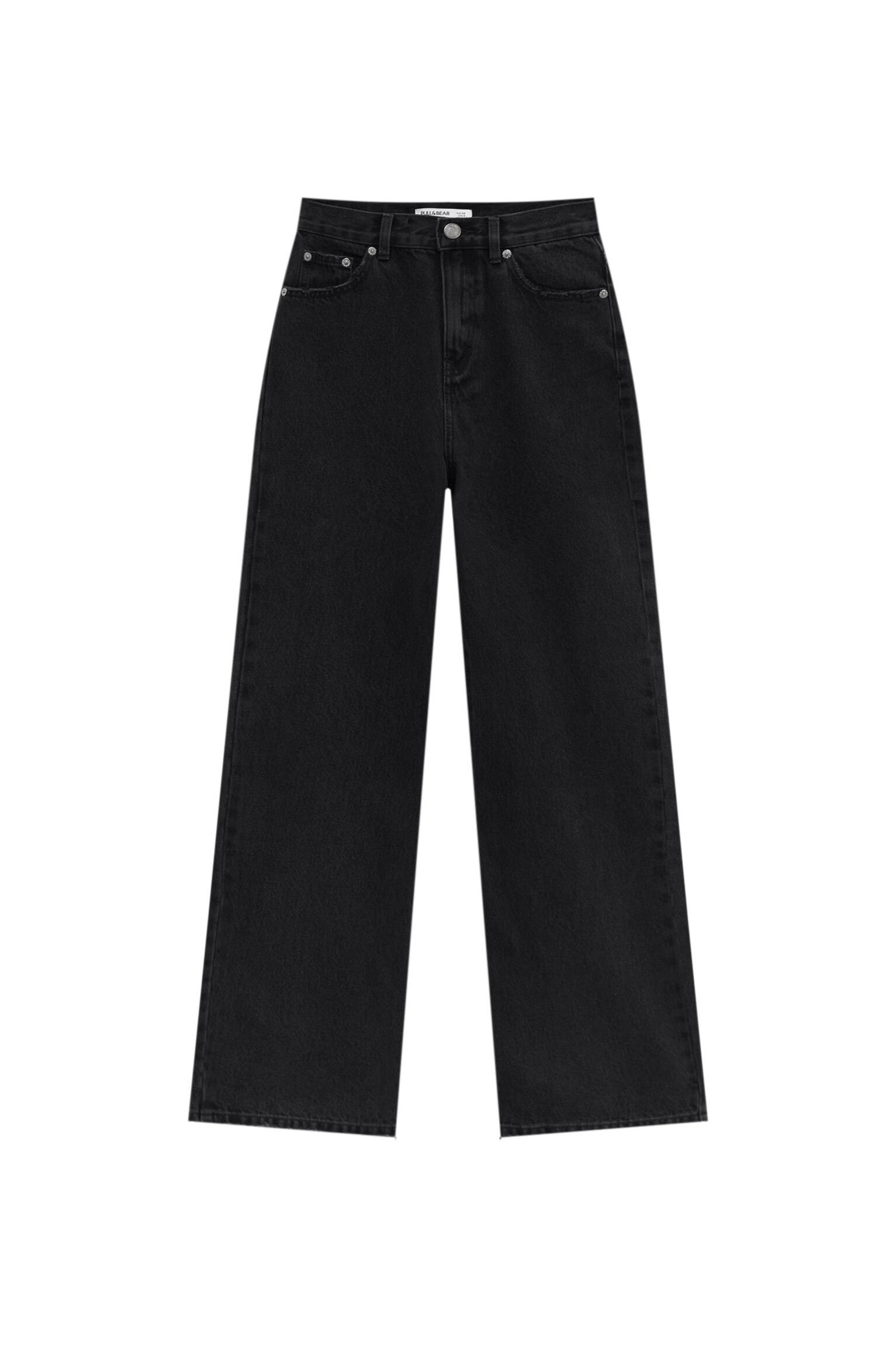 High-waist wide-leg jeans | PULL and BEAR UK