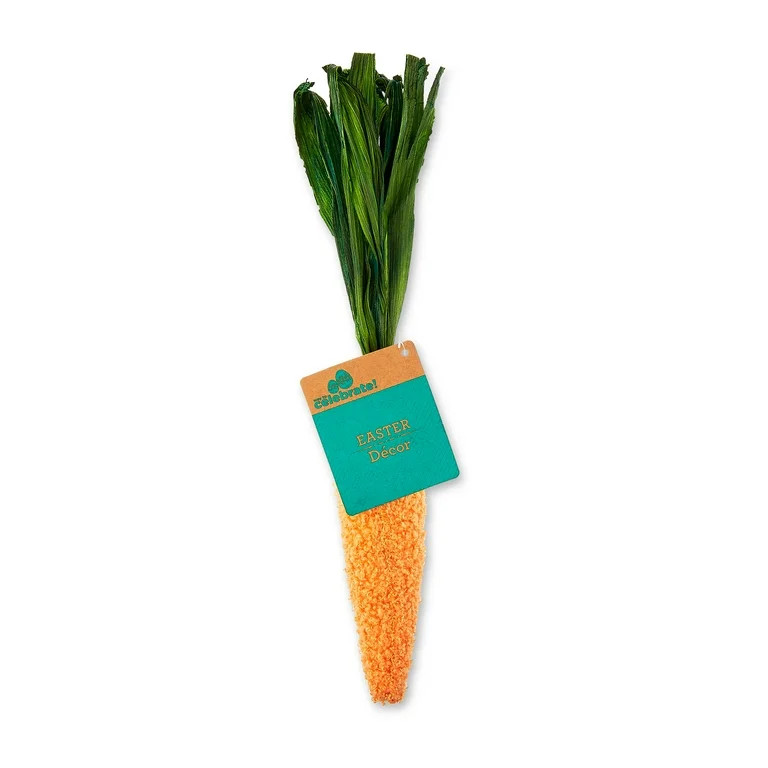 Easter Orange Sherpa Carrot Decoration, 12 Inch, Way To Celebrate | Walmart (US)