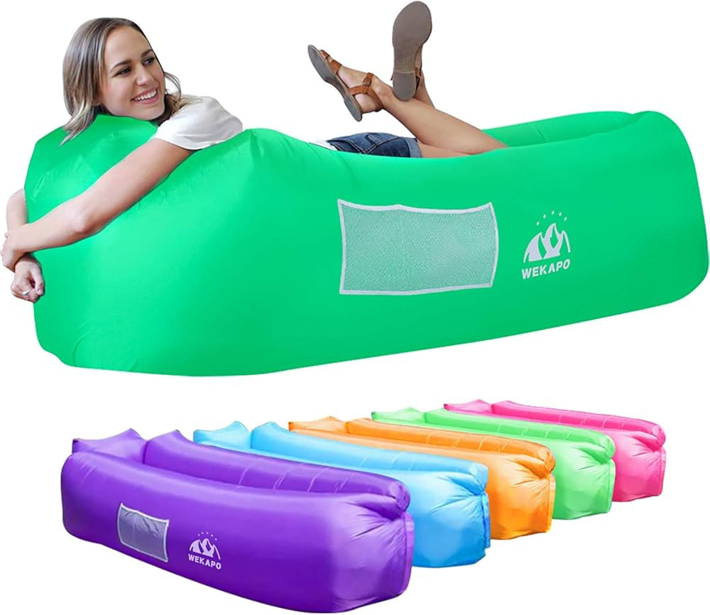 WEKAPO Inflatable Lounger Air Sofa Chair–Camping & Beach Accessories–Portable Water Proof Cou... | Amazon (US)