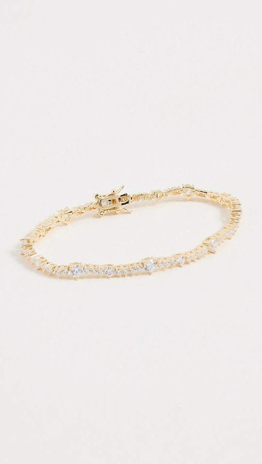 14k Accented Three Prong Tennis Bracelet | Shopbop