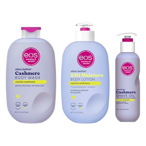 eos Shower Essentials Bundle- Body Lotion, Body Wash, Shave Oil - Vanilla Cashmere | Amazon (US)