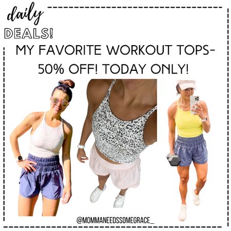 Love these workout tops! I wear size small and size med in them! Both work! 50% off today! 

#LTKunder50 #LTKstyletip #LTKsalealert