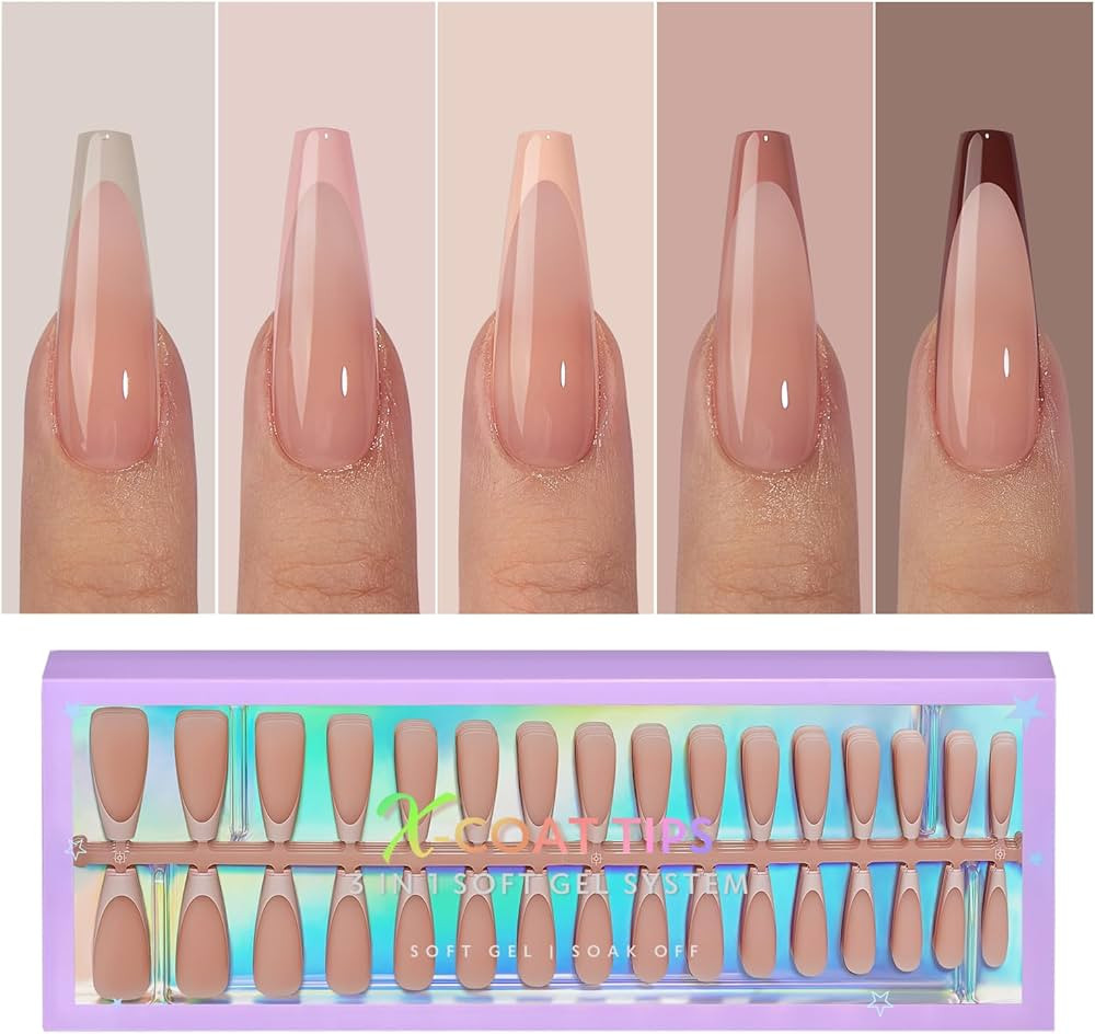 btartboxnails X-Coat Tips French Nails - Skin Tones French Tip Press on Nails, 160Pcs 16 Sizes Lo... | Amazon (US)
