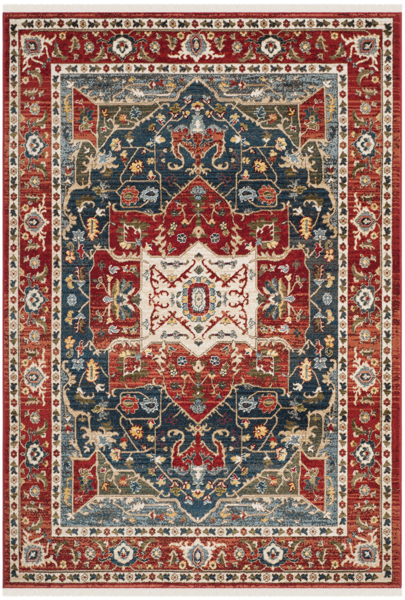 Lauren Ralph Lauren Camille LRL1225A Red - Navy Area Rug | RugStudio.com