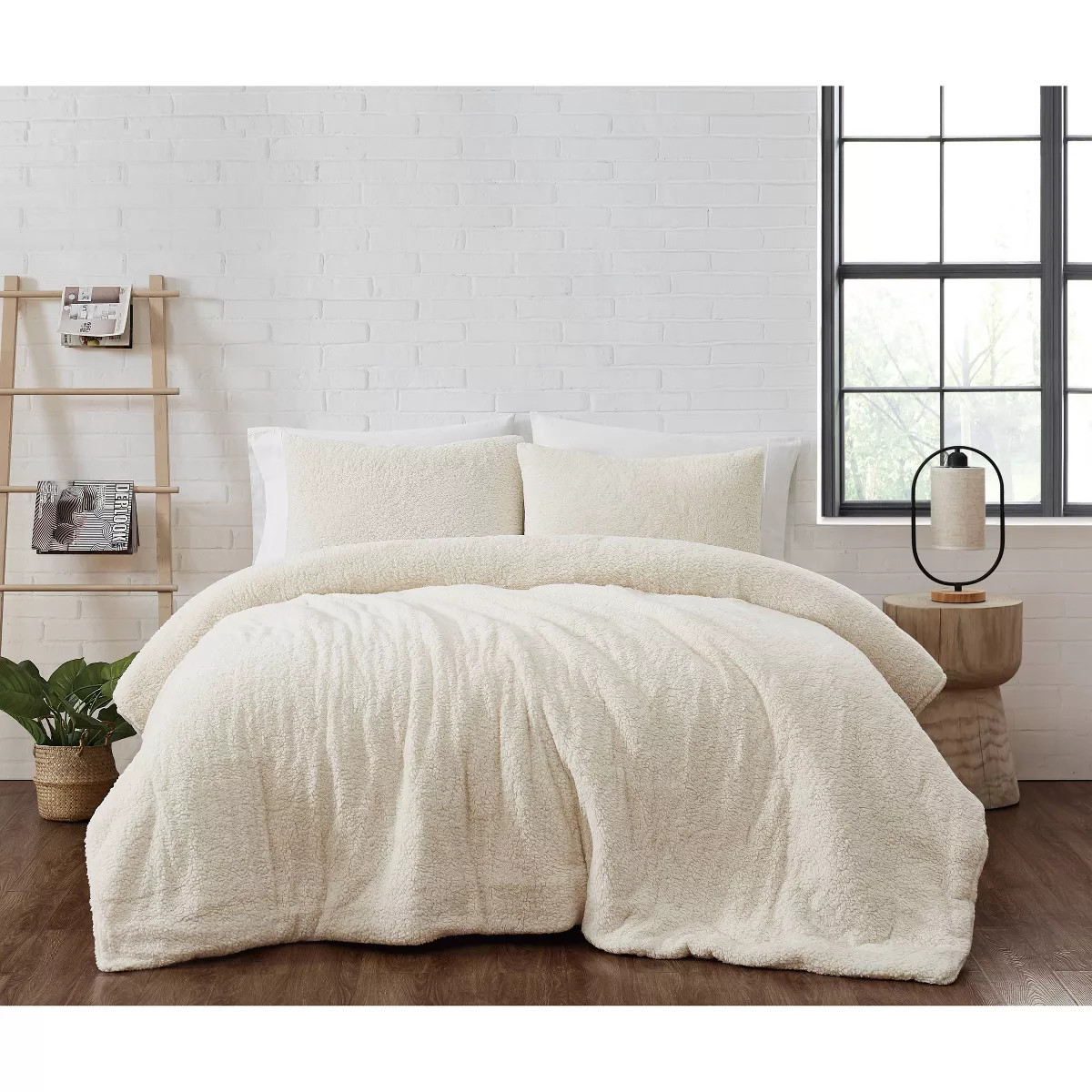Brooklyn Loom Marshmallow Sherpa Comforter Set Ivory | Target