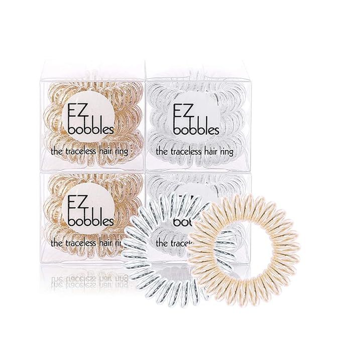EZbobble 12PCS Spiral Hair Ties No Crease, Coil Hair Ties for Women and Girls Plastic Hair Ties S... | Amazon (US)