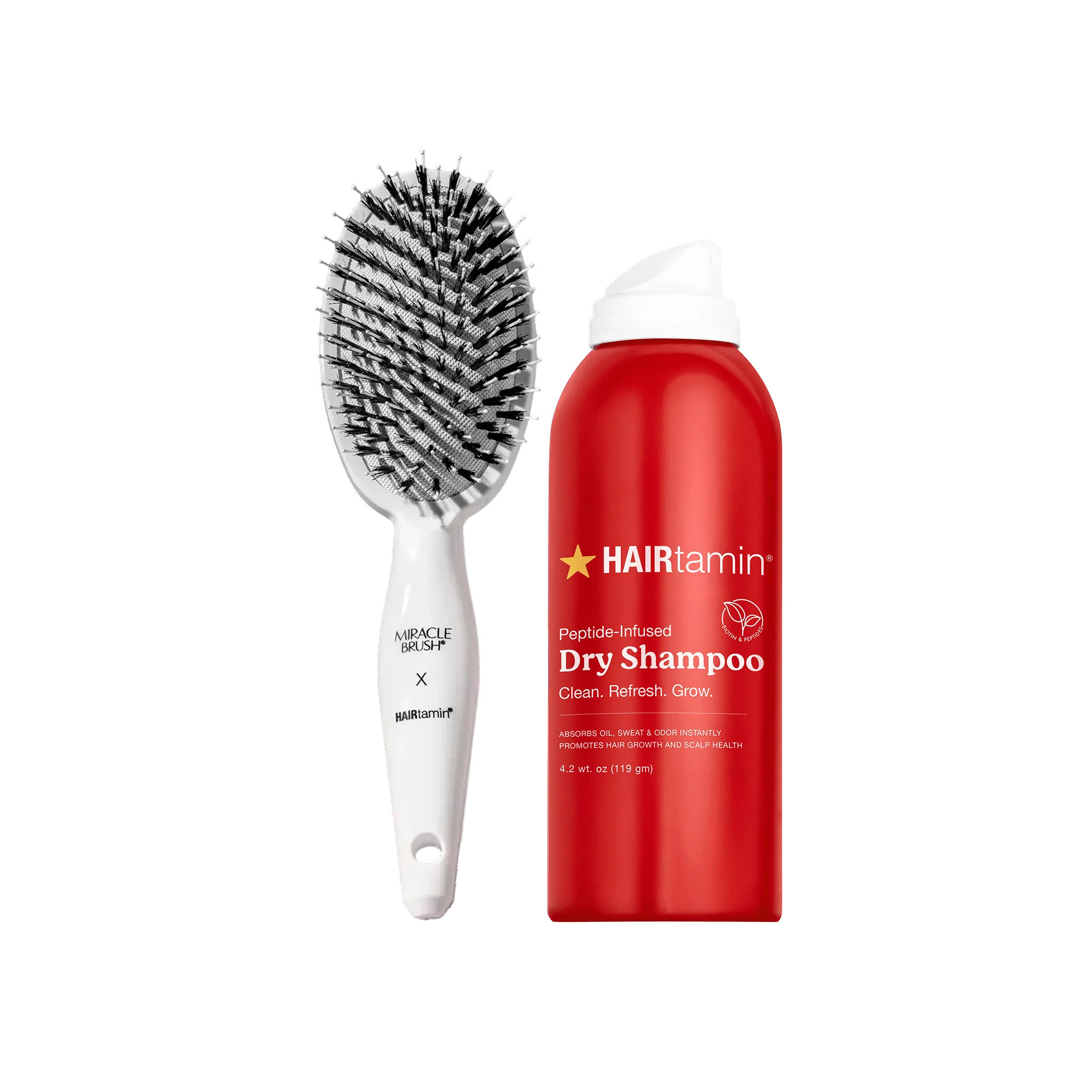 Miracle Brush & Peptide Dry Shampoo Bundle | HAIRtamin