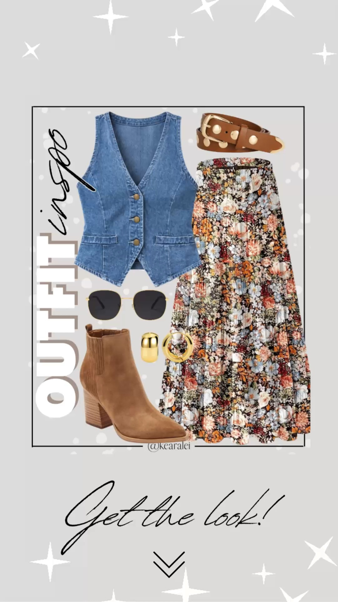 Spring outfits 2026 western outfit country concert outfit summer outfit Amazon fashion denim button up vest sleeveless Jean vest with floral midi skirt maxi skirt long chiffon skirt with pockets cancel tan brown suede pointed toe booties stacked heel brown tan leather gold studded belt and gold jewelry || teacher outfit teaching back to school looks  business casual outfits #country #concert #spring #summer #nashville #boho #target #casual #teaching #outfit #outfits
.
.
.
Amazon fashion, teacher outfits, business casual, casual outfits, neutrals, street style, Midi skirt, Maxi Dress, Swimsuit, Bikini, Travel, skinny Jeans, Puffer Jackets, Concert Outfits, Cocktail Dresses, Sweater dress, Sweaters, cardigans Fleece Pullovers, hoodies, button-downs, Oversized Sweatshirts, Jeans, High Waisted Leggings, dresses, joggers, fall Fashion, winter fashion, leather jacket, Sherpa jackets, Deals, shacket, Plaid Shirt Jackets, lounge set, Date Night Outfits, Vacation outfits, Mom jeans, shorts, sunglasses,  Romper, jumpsuit, Airport outfits, biker shorts, Weekender bag, plus size fashion, Stanley cup tumbler, Work blazers, Work Wear, workwear

boots booties tall over the knee, ankle boots, Chelsea boots, combat boots, pointed toe, chunky sole, heel, high heels, sneakers, slip on shoes, Nike, adidas, vans, dr. marten’s, ugg slippers, golden goose, sandals, high heels, loafers, Birkenstock Birkenstocks, Steve Madden, Target, Abercrombie and fitch, Amazon, Shein, Nordstrom, H&M, forever 21, forever21, Walmart, asos, Nordstrom rack, Nike, adidas, Vans, Quay, Tarte, Sephora, lululemon, free people, j crew jcrew factory, old navy


#LTKSeasonal #LTKFestival #LTKootd