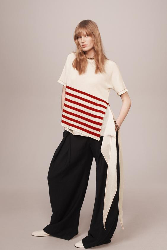 ASYMMETRIC STRIPED KNIT TOP - THE ITEM ZARA WOMAN | Zara US