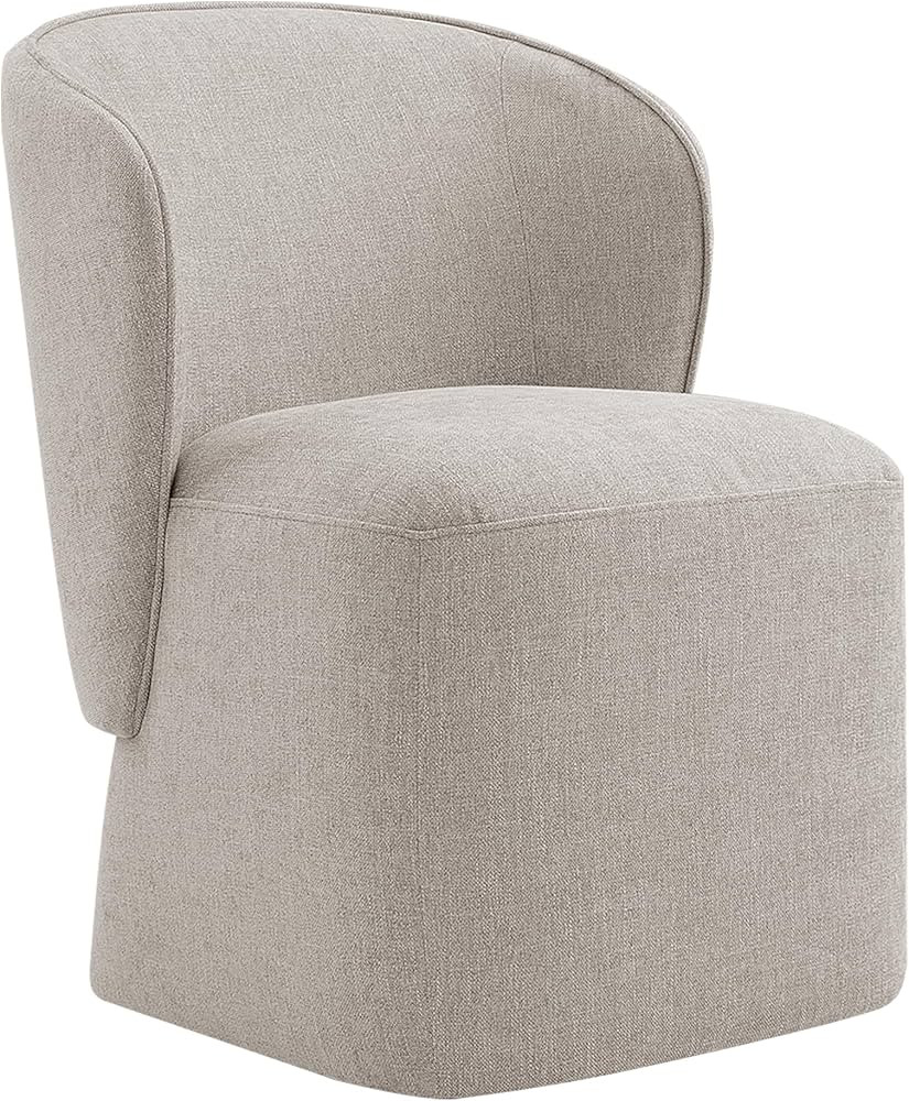 Upholstered Dining Chair with Casters No Assembly Linen AccentChair for Living Room Wingback Sing... | Amazon (US)