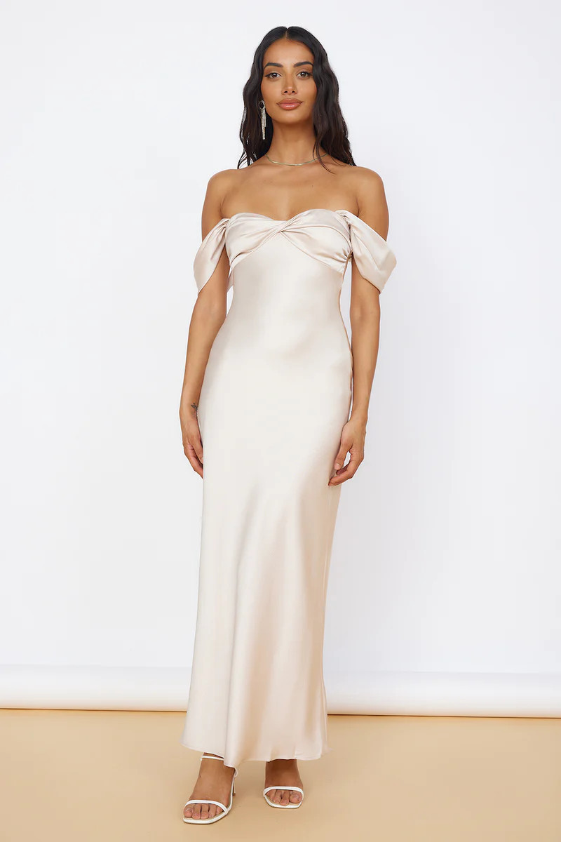 Sunny Reflections Maxi Dress Champagne | Fortunate One