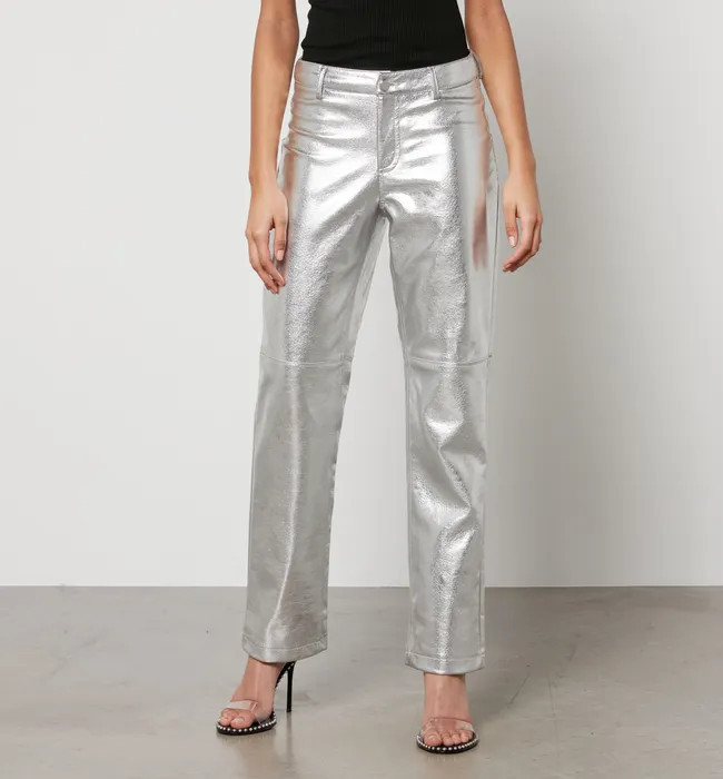Jakke Cindy Metallic Faux Leather Straight-Leg Trousers | Coggles (Global)