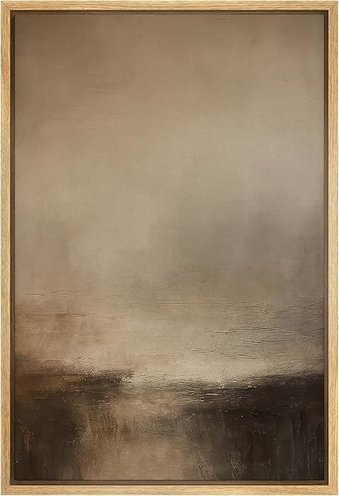 SIGNWIN Framed Canvas Print Wall Art Brown Tone Minimal Abstract Illustrations Minimalism Decorat... | Amazon (US)