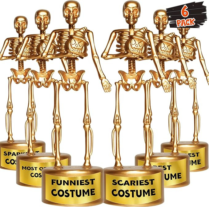 Amazon.com: 6 Halloween Best Costume Skeleton Trophy, Halloween Skull Party Favor Prizes, Hallowe... | Amazon (US)