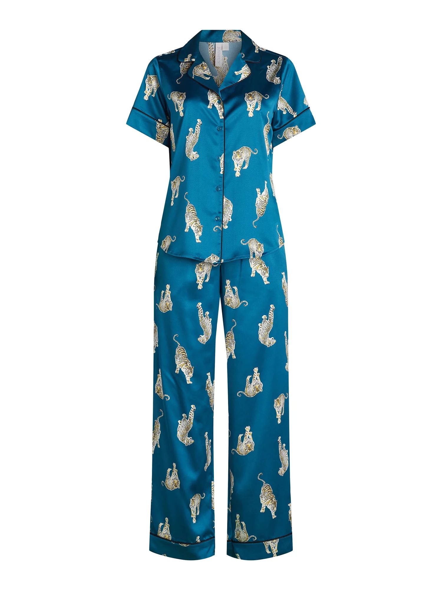 Joyspun Women’s Stretch Satin Pajama Set, Sizes XS to 3X | Walmart (US)