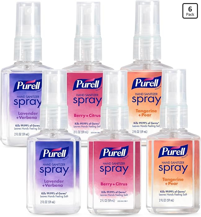 Purell Hand Sanitizer Spray Variety, Travel Size 6ct x 2fl oz, 2026-04-ECMP | Amazon (US)